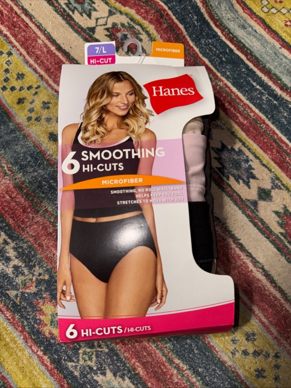 NWT Women's HANES Smoothing BRIEFS Size 7 Large Microfiber Stretch 5 of 6 Pack